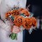 100 Pieces Artificial Foam Rose Flowers Faux Bouquet with Leaves and Stems